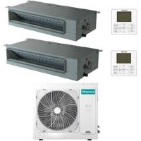 Climatizzatore Condizionatore Hisense Canalizzabile R32 Dual Split Inverter 18000 + 18000 BTU con U.E. 4AMW81U4RJC Classe A++/A+