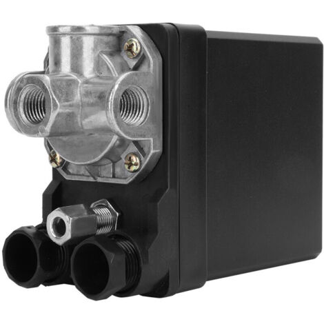 Pressostato A 4 Porte Per Compressori D'aria Monofase, 90-120 PSI, Con Manometri Per Una Rapida Riduzione Della Pressione 90239360 Pressostato A 4 Porte Per Compressori D'aria Monofase, 90-120 PSI, Con Manometri Per Una Rapida Riduzione Della Pressione 90239360