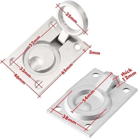 Maniglia Quadrata in Acciaio Inox 316 per sportello, Anello di