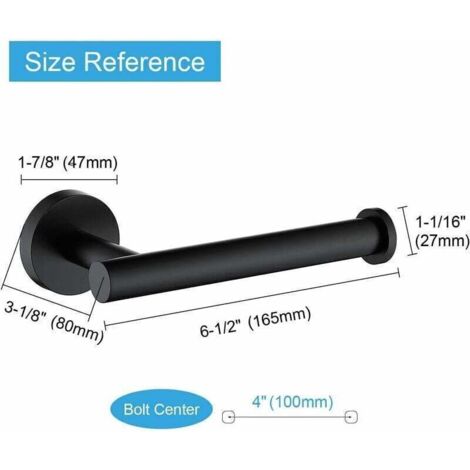 WOOPHEN Porta Carta Igienica In Acciaio Inox 304, Nero Opaco, Da Parete, 15,2 Cm, Rotondo
