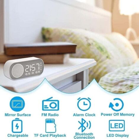 iTOMA Bedside Radio Alarm Clock with Bluetooth Speaker, Adjustable Jade Green LED Display, FM Radio with Timer Off, Dual Alarm Clock with ON/OFF Button, Snooze, 12/24 Hours CKS503U iTOMA Bedside Radio Alarm Clock with Bluetooth Speaker, Adjustable Jade Green LED Display, FM Radio with Timer Off, Dual Alarm Clock with ON/OFF Button, Snooze, 12/24 Hours CKS503U