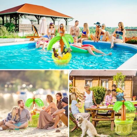 Pack De 5 Portavasos Hinchables Para Piscina – Flotadores Con Formas De Flamenco, Fresa, Cocotero, Unicornio Y Dona – Ideales Para Fiestas De Verano