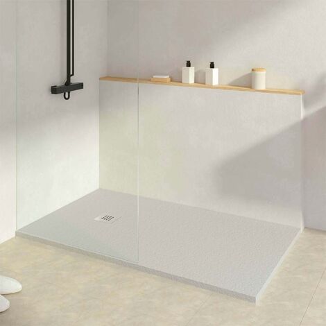 KOES - Receveur de douche en résine modèle INDO – 80x80 – Bleu brumeux RAL 7035