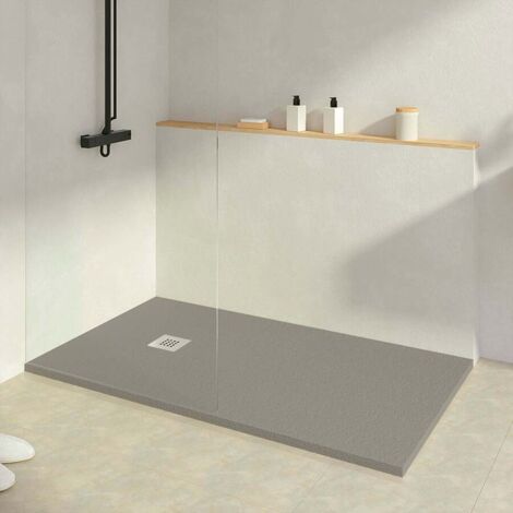 KOES - Receveur de douche en résine modèle INDO – 120x130 – Gris quartz RAL 7039 (1/5)