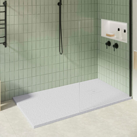 KOES - Receveur de douche en résine modèle OBI – 100x150 – Bleu brumeux RAL 7035