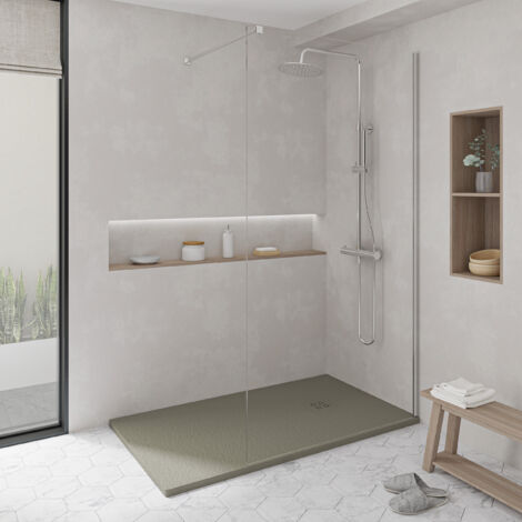 KOES - Receveur de douche en résine modèle NILO – 80x120 – Gris quartz RAL 7039