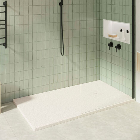 KOES - Receveur de douche en résine modèle OBI – 90x150 – Crème RAL 1013
