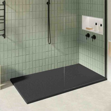 KOES - Receveur de douche en résine modèle OBI – 80x130 – Noir RAL 9005