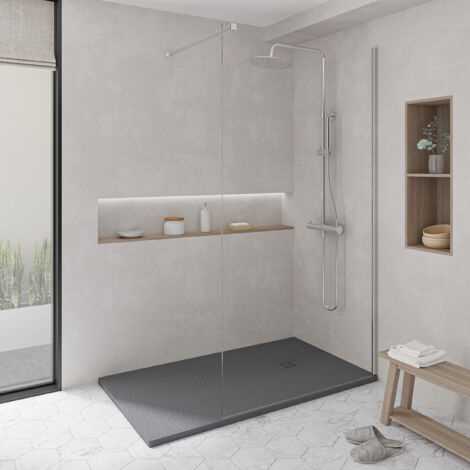 KOES - Receveur de douche en résine modèle NILO – 80x140 – Anthracite RAL 7016