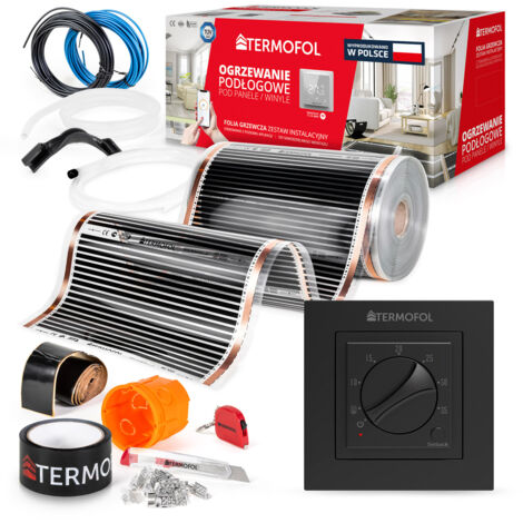 Kit de film chauffant infrarouge, largeur 50 cm, puissance 220 W, 5 m² + TF-H3 NOIR (1/5)
