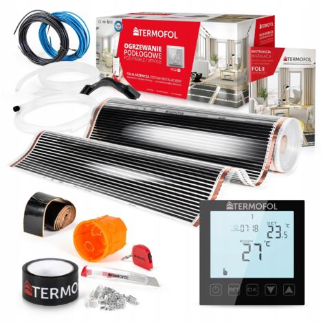 Kit de film chauffant infrarouge, puissance 140 W, 100 cm, surface 10 m² + TF-H1 noir (1/5)