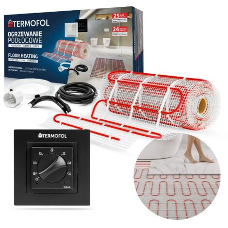 ENSEMBLE DE NAPPES CHAUFFANTES CHAUFFAGE d'une surface de 0,5 m2 150W/m2 + TFH3 BLACK (1/5)