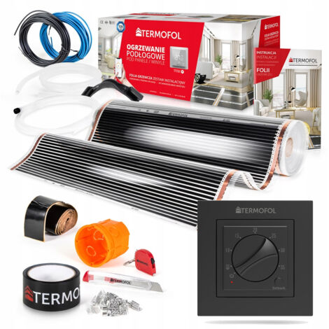 Kit de film chauffant infrarouge, largeur 100 cm, puissance 140 W, 24 m² + TF-H3 NOIR (1/5)
