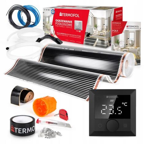 Kit de film chauffant infrarouge, puissance 140 W, 100 cm, surface 2,5 m² + TF-H5 noir (1/5)