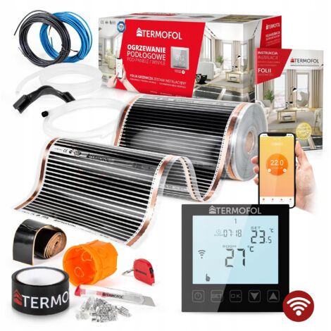 Kit de film chauffant infrarouge, puissance 60 W, 50 cm, surface de chauffe 20 m², Wi-Fi, noir (1/5)