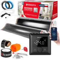 Kit de film chauffant infrarouge 140 W, 100 cm, 18 m² + télécommande TF-H5 Wi-Fi, noir