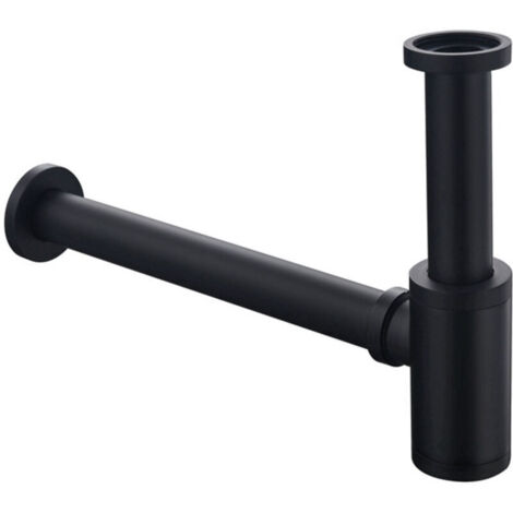Sifone nero 1 1/4" x Ø 32 mm - Sifone universale regolabile cromato - Sifone per lavabo,