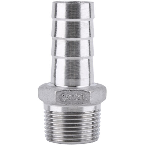Raccordo per tubo filettato maschio in acciaio inossidabile 304, connettore terminale a spina (3/4" x 20 mm)