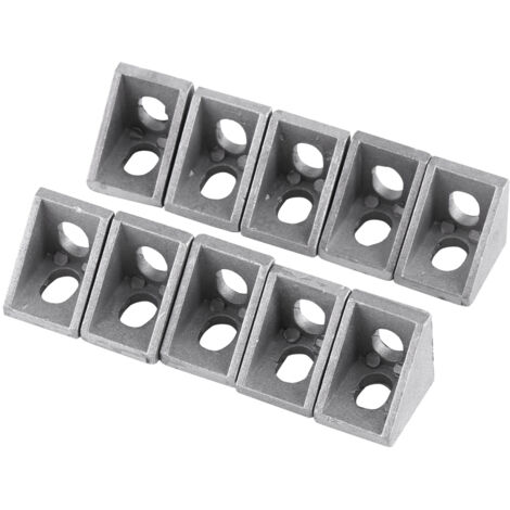 10 staffe angolari in lega di alluminio a forma di L, fissaggi ad angolo retto 20 x 20 mm