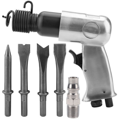 Potente martello pneumatico industriale con impugnatura dritta, scalpello e utensile da pala, 150 mm