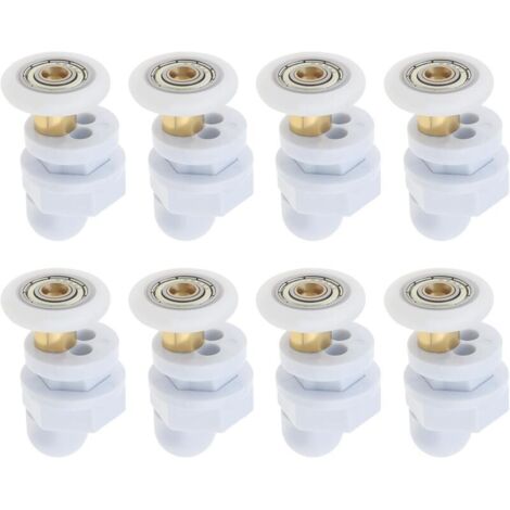 8 rulli per porta doccia da 23 mm, pulegge per porta scorrevole in vetro per bagno, ruote di ricambio ultra silenziose, ruote da 23 mm di diametro per porta doccia, bagno turco