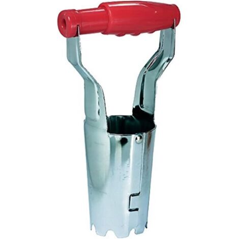 Piantatrice automatica di bulbi, trapiantatrice di piantine di ortaggi e fiori, attrezzo per piantare piantine agricole, manico in plastica, rosso