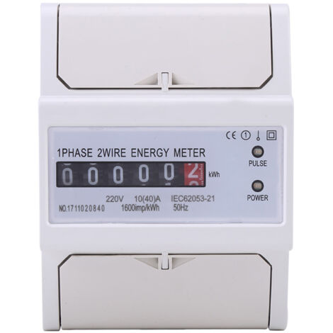 Contatore di energia elettronico monofase a 2 fili su guida DIN, 10(40)A