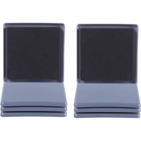 Set di 8 piedini quadrati per mobili, per tappeti, 9 cm, cuscinetti protettivi per spostare mobili, riutilizzabili per elettrodomestici pesanti, azzurro