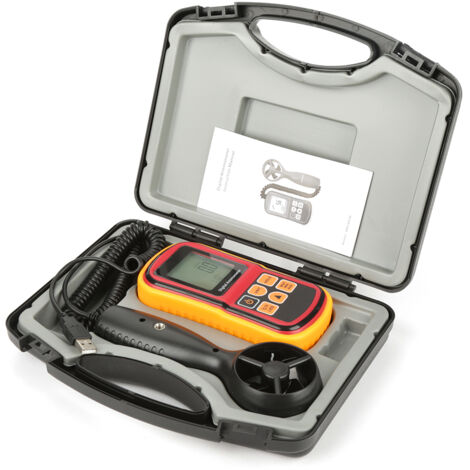 GM8901 Anemometro digitale LCD portatile, tester di velocità del vento e temperatura