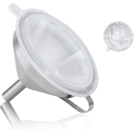 Imbuti da cucina in acciaio inossidabile da 5 pollici / 13 cm con manico, filtro e colino a 200 maglie per il trasferimento di ingredienti liquidi (1/4)