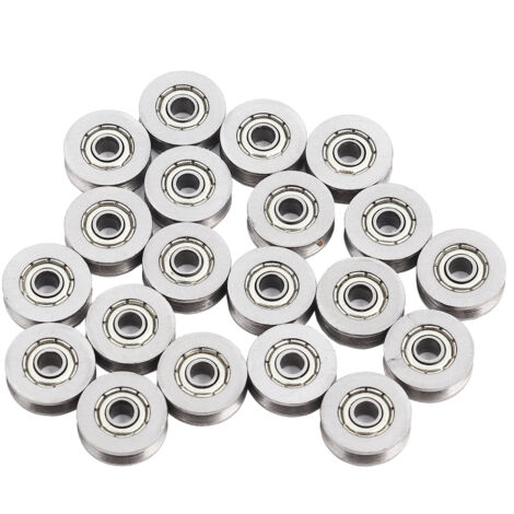 20 pulegge a gola a V V623ZZ per sistemi di movimentazione lineare su rotaia, 3 x 12 x 4 mm