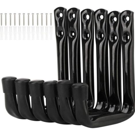 Set di 6 ganci per bici da parete resistenti, ganci per riporre oggetti in garage con viti
