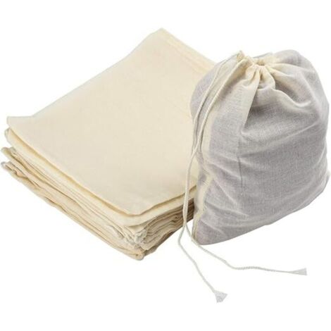 Sacchetti in tessuto di cotone al 100%, confezione da 30, 18x20 cm, sacchetti riutilizzabili per bomboniere per battesimi, matrimoni, compleanni, feste, bianchi, sacchetti filtro per cucinare, prepara