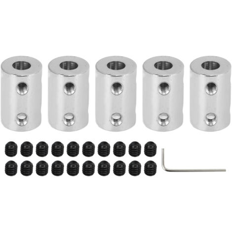 Set di 5 giunti per alberi, giunto motore 6-8 mm, foro 4 mm, lunghezza 22 mm, diametro 14 mm, connettore di giunzione per trasmissione meccanica