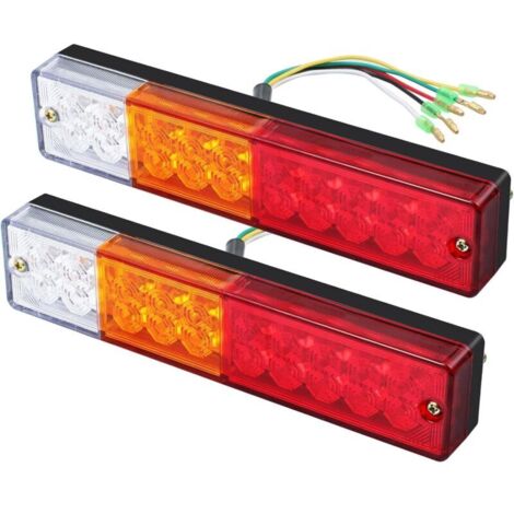 2 luci posteriori a LED, luci di retromarcia, luci dei freni, indicatori di direzione, luci posteriori, 40 LED, universali 12V/24V per rimorchi, camion, roulotte, protezione UV, barche, camper (1/4)