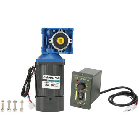 Motoriduttore a vite senza fine ad alta coppia da 90 W, motore CW CCW con regolatore di velocità AC 220 V (50 K)