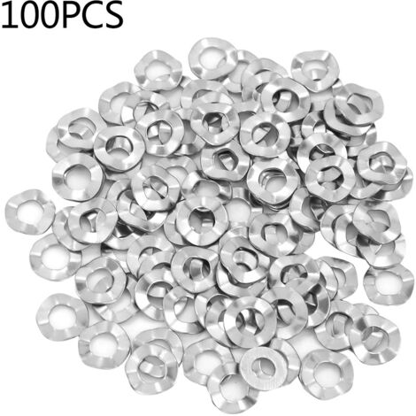 M4 100 pezzi Rondelle ondulate in acciaio inossidabile Guarnizioni Rondelle elastiche Strumenti di bloccaggio