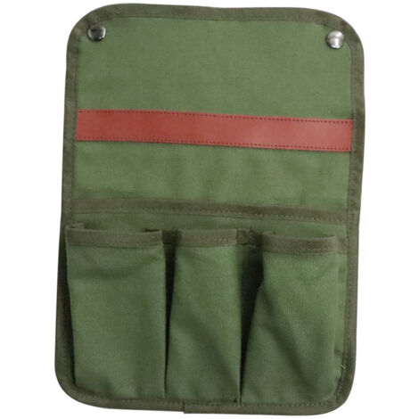 Borsa portaoggetti sospesa per sedia, organizer da comodino, borsa tascabile, tela verde oliva, per sedia, letto d'ospedale o campeggio (1/5)