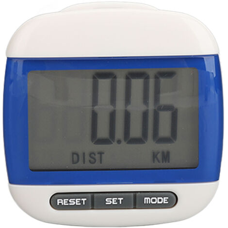 Contapassi da passeggio con ampio schermo LCD, contapassi, calorie e distanza, clip di fissaggio, per adulti e anziani, blu.