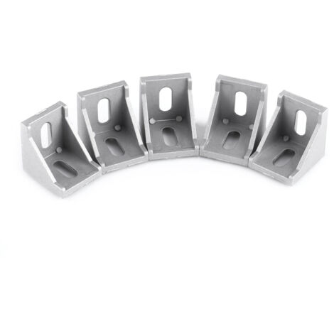 Set di 5 staffe angolari in lega di alluminio a forma di L, fissaggi ad angolo retto 40 x 40 mm