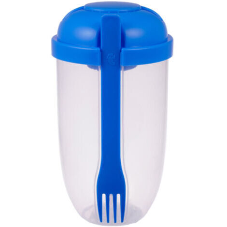 Ciotola per insalata fresca con contenitore per condimenti e forchetta – facile da trasportare, realizzata con materiali sicuri e resistenti, capacità 1000 ml, design pratico per i picnic.