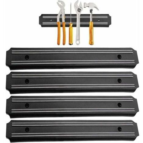 Set di 4 portautensili magnetici da parete, dimensioni: 33 cm x 5 cm. Impugnatura magnetica per utensili. Pannello portautensili. Striscia magnetica. Impugnatura magnetica per utensili.