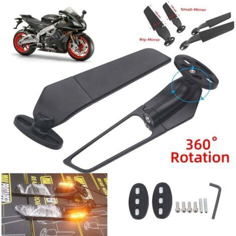 Specchietto retrovisore modificato per moto con deflettore antivento, regolabile e girevole, compatibile con i modelli Aprilia GPR250R, APR250, RS660, RS 125 e RS 250.