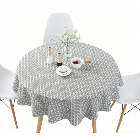 Tovaglia rotonda in cotone da 120 cm - impermeabile, facile da pulire, elegante e raffinata, adatta a tavoli da pranzo, soggiorni o terrazze.
