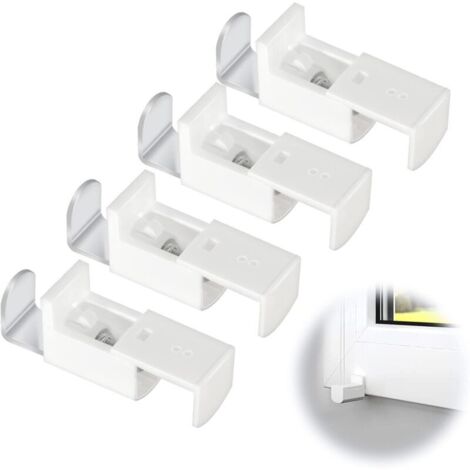 Set di 4 staffe di fissaggio per tende plissettate - Accessori di regolazione: 20 mm - Per tende doppie e plissettate - Bianco