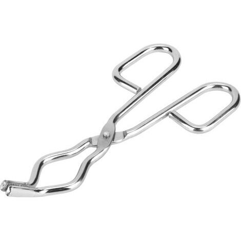 Pinza per crogiolo in acciaio inox con supporto per becher e rivetti di grado aerospaziale (200 mm / 7,87 pollici). (1/5)