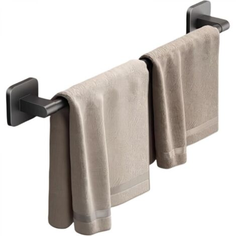 Portasciugamani a parete senza foratura - accessorio per il bagno (grigio 40 cm)
