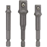 Set di adattatori da bussola esagonale a quadrata, set di 3 adattatori da 1/4" (65 mm)-3/8" (65 mm)-1/2" (73 mm)