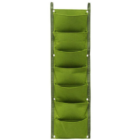 Borsa porta piante da parete con 7 scomparti – Fioriera sospesa per balcone, giardino, cortile, ufficio – Decorazione per la casa (verde)