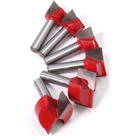 Incisore per carburatore completamente gommato per la lavorazione del legno, fresa per fresatrice CNC per legno, gambo da 8 mm, 6 pezzi (1/4)